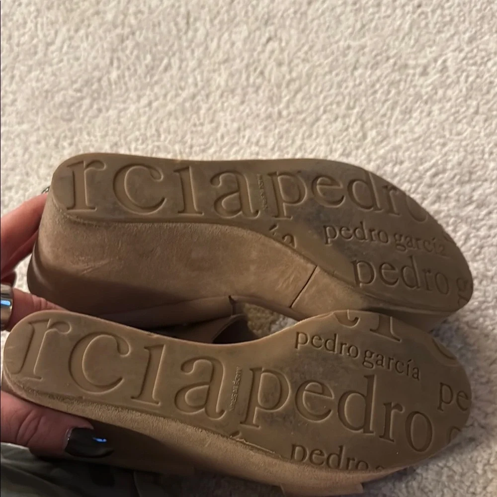 Pedro Garcia tan suede Platform Sandals - Picture 4 of 5